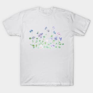 colorful pansies watercolor T-Shirt